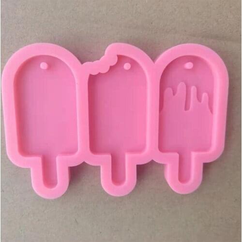 Key Chain Epoxy Resin Mold Handmade Three Ice Cream DIY Keychain Silicone Mould