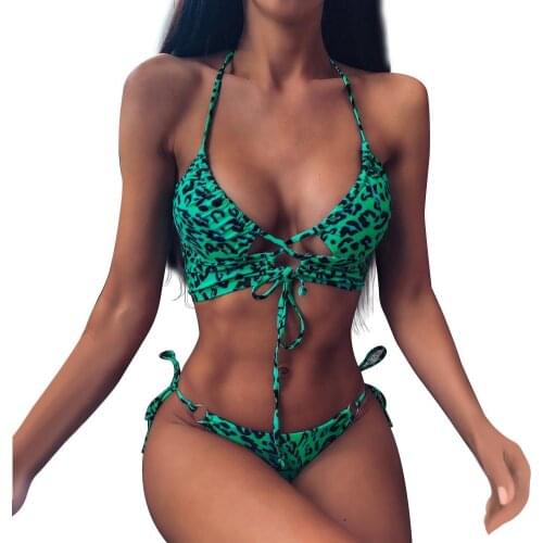 Sexy 2Pcs Swimwear Women Bikinis Hollow Bandage Padded Bra Briefs Bikini Set Swimwear Bikini for women female