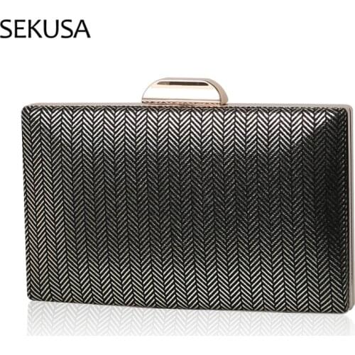 Leather Metal fashion design mini party clutch bag ladies evening bag chain purse mini shoulder bag handbag holder