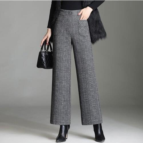 Twicefanx Women's Plaid Trousers