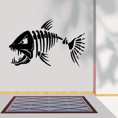 Scary Fish Bone Wall Sticker Animal Decal Art Home Bedroom And Hotel Decoration A001370