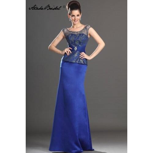 Gorgeous Tank Mother of the Bride Dress Royal Blue Satin Mermaid Long Formal Womens Dress