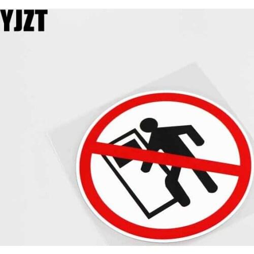 YJZT 10.9CM*10.9CM Creative Warning No Entrance Motorcycle Car-styling PVC Car Sticker Decal 13-0063