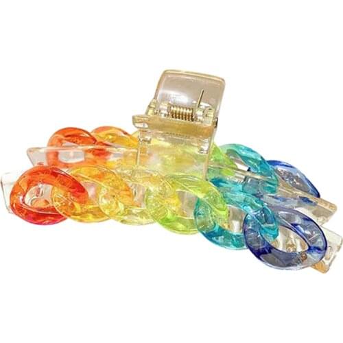 Hair Claw Clips Modern Design Long Hair Barrettes Rainbow Colors Large Fashion Hair Accessories for Women Girls Trinkets Gifts