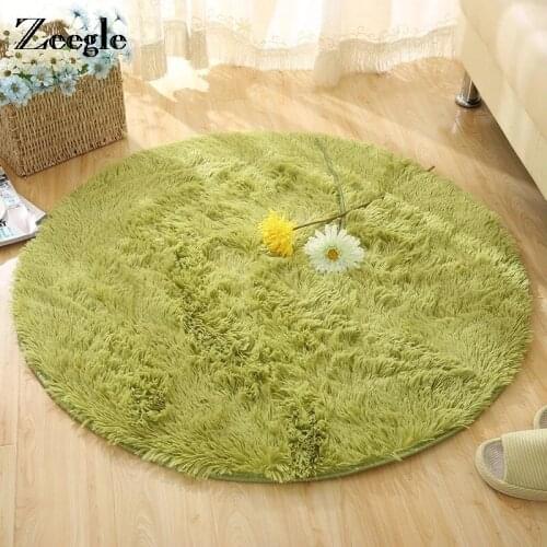 Zeegle Plush Round Rug Floor Mat Non-Slip Shaggy Carpets For Living Room Bedroom Soft Warm Parlor Entrance/Hallway Area Rug