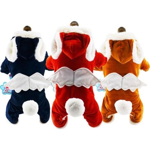 Winter Pet Dog Clothes Cats Angel wings Pet Jumpsuit Puppy Cat Clothing For Dog Coat Thick Pets Dogs Clothing Chihuahua York