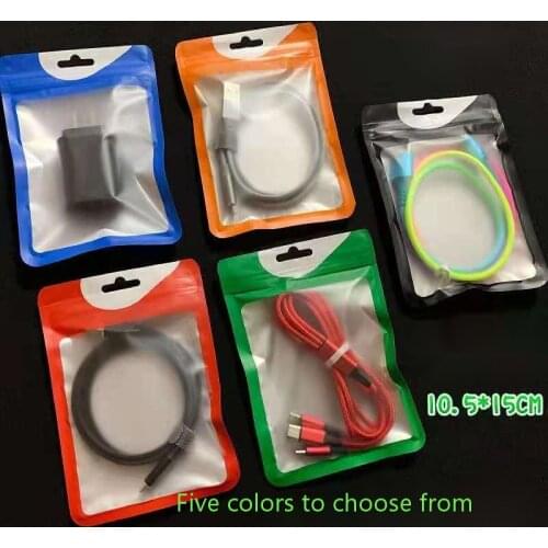 100pcs/lotTranslucentPlastic Ziplock Bag Data Cable Mobile Phone Cable Earphone Electronic Item Jewelry Packaging Bag