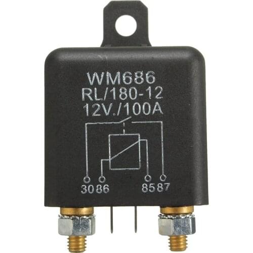 12V 100Amp 4-Pin Heavy Duty ON/OFF Switch Split Charge Relay For Auto Boat Van Black