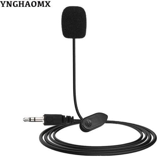 200pcs/lot External 3.5mm Clip-on Lapel Lavalier Microphone For Smart Phone PC Laptop Conference black color wholesale