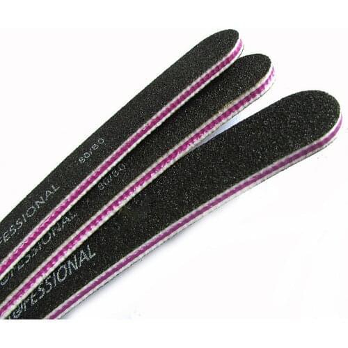 4Pcs Double Sided 80/80 and 100/180 Black Curve Nail Files Emery Board File High Quality New Design Manicure Tools
