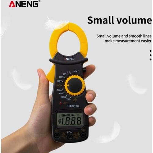 ANENG DT3266F Mini Digital Clamp Multimeter Amperemeter Electrical Clamp Meter AC / DC Voltage Resistor Tester with Buzzer