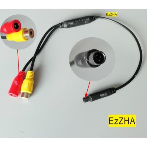 Car Reverse Backup Rear View Camera 4-Pin Male Connector To RCA Wire Power Harness Adapter Wire Female CVBS Signal