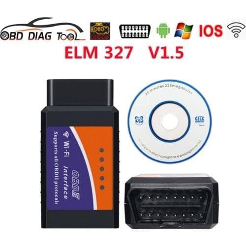Automotive Scanner ELM327 V1.5 WIFI OBD2 for Android IOS PC Super ELM 327 WI-FI OBD OBDII Car Diagnostic Tools Free Shipping