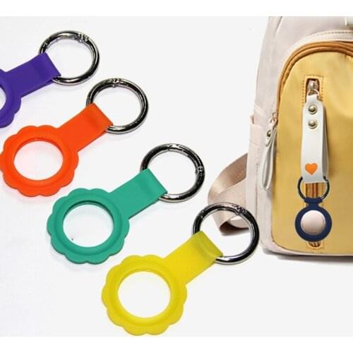 B2EF Silicone Protective Case for AirTag ,Soft Silicone Tracker Holder with Key Chain Easy Carry for Bags Keys,Safety