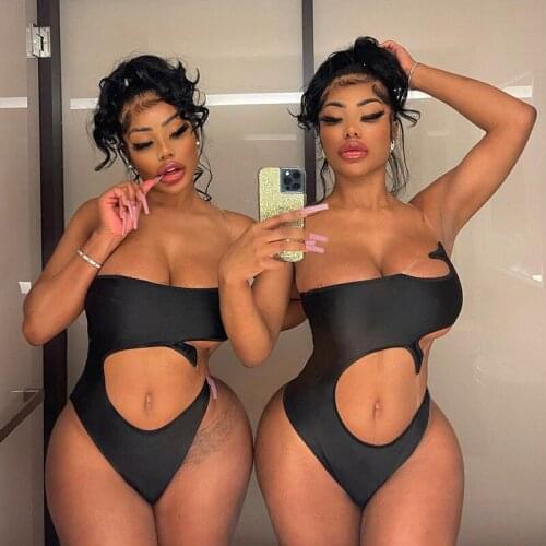 BKLD One Shoulder Bodysuit Women Top Fashion 2021 Summer Clothes New Solid Color Hollow Out Back Sexy Bodycon Party Clubwear