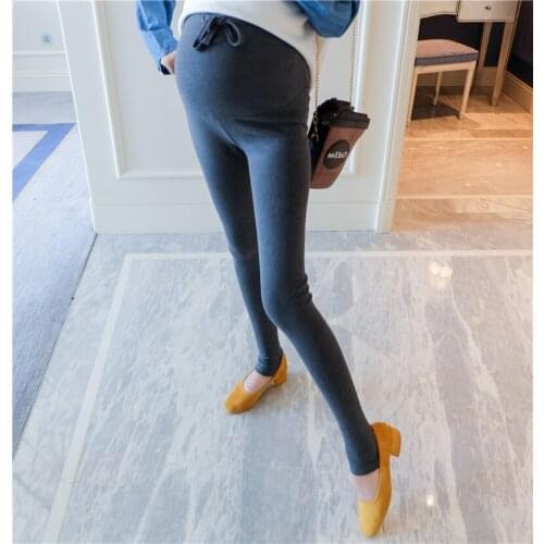 Maternity Women Pant Spring Autumn Full Length High Elastic Waist Cotton Pant Pregnant Belly Care Slim Leg Underwear Trousers