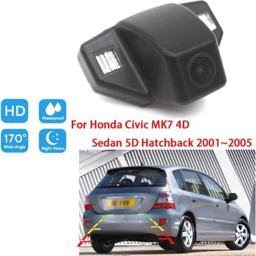 HD Car Rear View Reverse Back Up Parking Camera For Honda Civic MK7 4D Sedan 5D Hatchback 2001 ~ 2005 Night Vision Waterproof