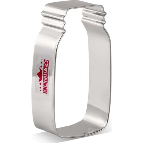 KENIAO Mason Jar Cookie Cutter - 11.5 cm and 9 cm - Biscuit and Fondant Cutter - Stainless Steel