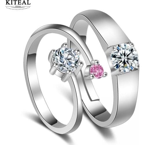 KITEAL Trendy size resizeable Goddess Toe Ring pink zircon couple ring ring sets anel Gift for her