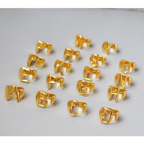 New 26-Letter Rings Fashion Ladies Street Snap Rings Jewelry Opening Adjustable Metal Rings For Women