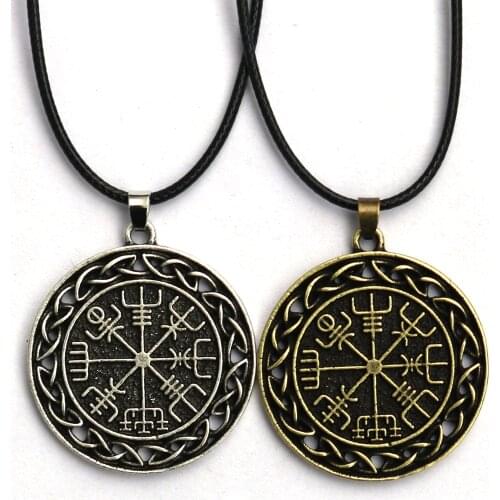 2021 Norse Vikings Compass Nordic Runes Chain Necklaces Jewelry Gift Vegvisir Necklace for Women Men Amulet Pendant