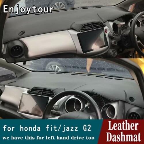 For Hond Jazz Fit G2 2008 2009 2010 2011 2012 2013 Leather Dashmat Dashboard Cover Pad Dash Mat Carpet Car Styling Accessories