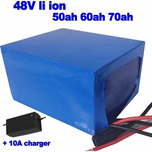Li ion 48V 50ah 60ah 70ah Lithium lipo Battery Pack for E-Bike scooter off-road bike tricycle forklift UPS AGV EV + 10A Charger