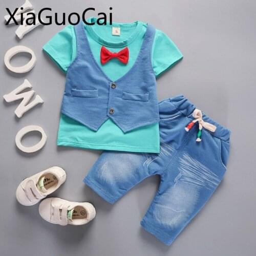 Fashion Childrens Sets 2019 Summer Newest Children Suits Boy Short Sleeve Vest Two Piece Casual Sets
