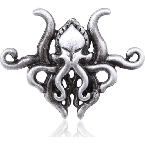Fashion Metal Brooches Octopus Tentacles H.P. Lovecraft Cthulhu Badge Brooch Lapel Pin Shirt Backpack Hat Jewelry Gift For Men W