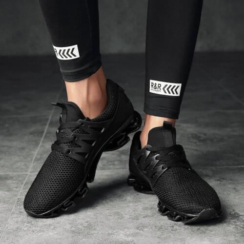 Mens Casual Shoes Mesh Outdoor Running Shoes Lightweight Breathable Jogging Sneakers High-quality Lace-up Blade Sole