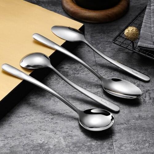 304 Stainless Steel Dinnerware Cutlery Set Dessert Spoons Ice Cream Coffee Spoon Kitchen Accessories Bar Tools New Long Handle