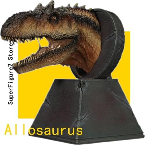 Nanmu Dinosaur Dragon Allosaurus Blade Head Busts Statue With Magnet Classic Toys For Boys Animal Model