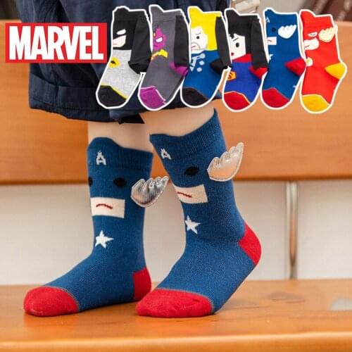 Disney Marvel Captain America Socks Cute Three-dimensional Wings Baby Sock Fashion Cartoon Socks Cotton Funny Sock Shipping Free