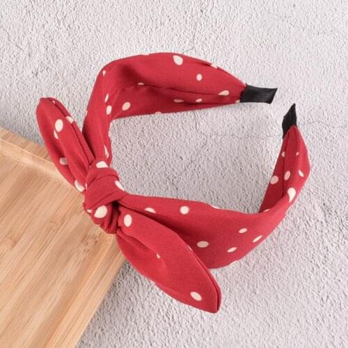 New Dot Hair Bow Hair Band For Women Girls Hairband Turban Wide Side Sweet Headband Adult Hair Accessories Headwear Makeup Tools