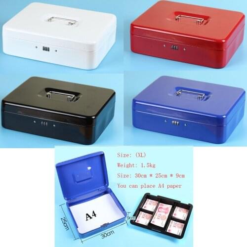 New 2020 Password Lock Metal Portable Jewelry & Watch Accessories Safety Box Compartment Tray Password Lock Security Box Xl