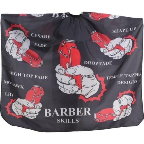 2020 New Haircut Hairdressing Barber Cloth Skull Pattern Apron Polyester Cape Hair Styling Design Supplies Salon Barber Gown