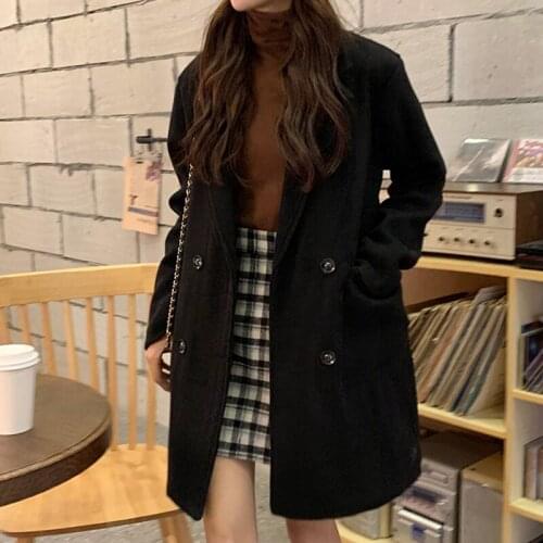 Qingerant Womens Black Coats