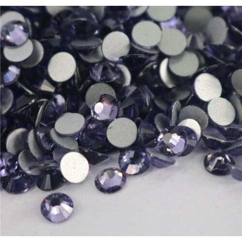 Size s16 violet Glitter Rhinestones Non Hot Fix FlatBack Strass Sewing & Fabric Garment Rhinestone Nail Art Stone