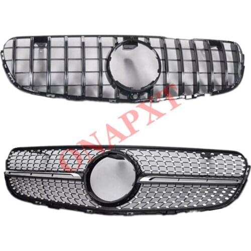 For Mercedes-Benz GLC X253 W253 2015-2019 Car Middle grille ABS plastic Silver Black front bumper Center Grille vertical bar