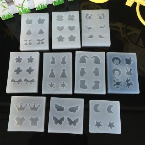 Mini Crown Wing Star Shaped Fondant Silicone Mold DIY Hand Craft Ornaments Earrings Decoration Tools Epoxy Resin Jewelry Molds