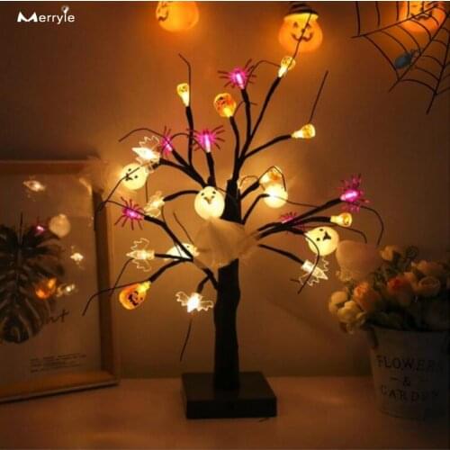 Halloween Decorations Light Battery Power Horror House Night Lights Spider Ghost Pumpkin Table Night Lamp for Bar Haunted House