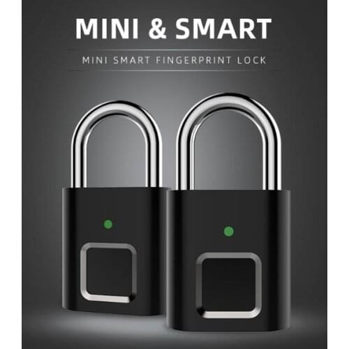 Smart USB Fingerprint Lock Rechargeable Keyless Fingerprint Door Lock Quick Unlock Zinc Alloy Metal Chip Padlock
