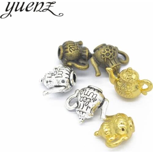 YuenZ 8pcs 3 colour Alloy Metal Antique Sliver teapot Charm Jewelry Making DIY Handmade Craft 16*13mm J164