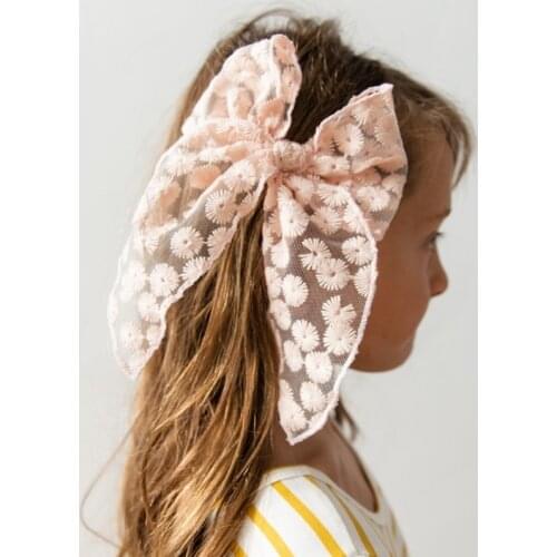 Bowknot Hair Clips For Baby Girls Lace Daisy Print Hairpin Princess Barrette Fashion Baby Hair Accessories wsuwki do wlosow 2021