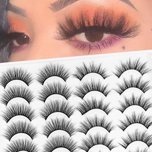 20 Pairs Natural False Eyelashes Multi-layer Imitation Mink 3D Fake Lashes Fluffy Wispy Mixed Eyelashes Makeup Extension Tools