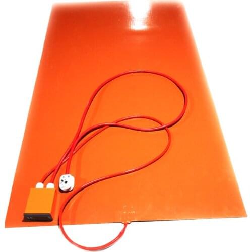 230V 2900W 700*1200*1.5mm Silicone Rubber Heater digital thermostat on wire 3000mm lead wire