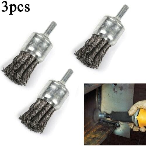 3pcs 25mm Steel Knot Wire Brush Rust Paint Removal Tools For Die Deburring Derusting Angle Grinder Cleaner Accessories