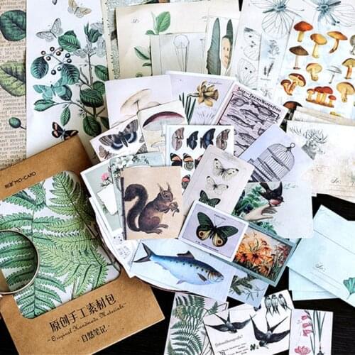 36 Pcs Retro Washi Paper Decals Stickers Diy Kraft Packed Vintage Decorative Stickers For Album Scrapbook Gift Wrapping Wall