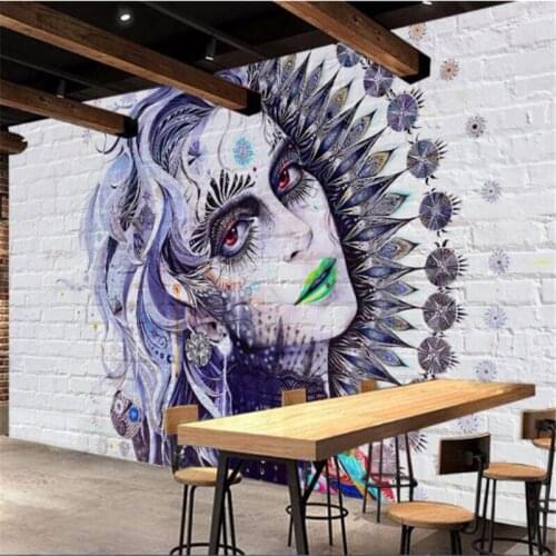 Wellyu Custom large-scale mural 3d wallpaper white brick wall colorful beauty mural living room TV background wallpaper