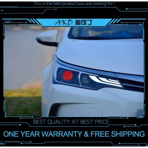 AKD tuning cars Headlight For Toyota Corolla 2017-2019 Headlights LED DRL Running lights Bi-Xenon Beam Fog lights angel eyes